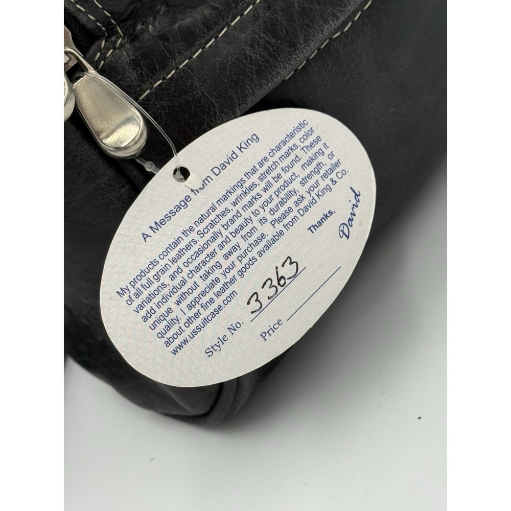 David King Boston Leather Back Pack Shoulder Bag Black Style 3363 Pockets NWT - Picture 3 of 14